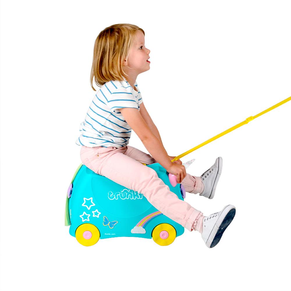 Encontraproduto.com.br - Mala Infantil Com Rodinhas 2 em 1 Trunki Una Unicórnio Azul