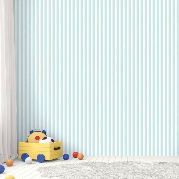 Encontraproduto.com.br - Papel de Parede listrado - G78406 Turquesa Tiny Tots 2 - G78406