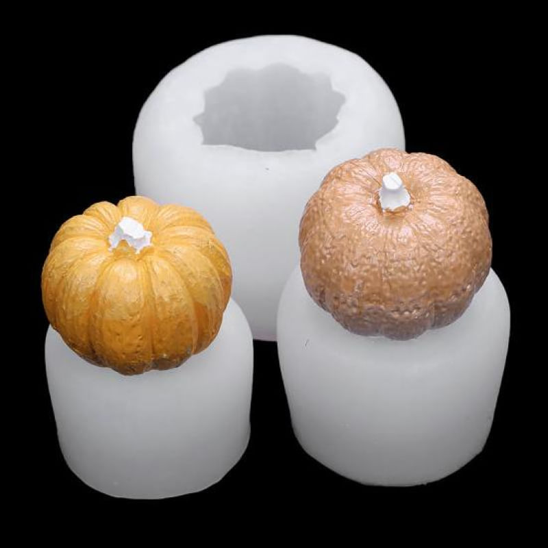 Encontraproduto.com.br - Molde de Velas Artesanal Antiaderente em Forma de Abóbora