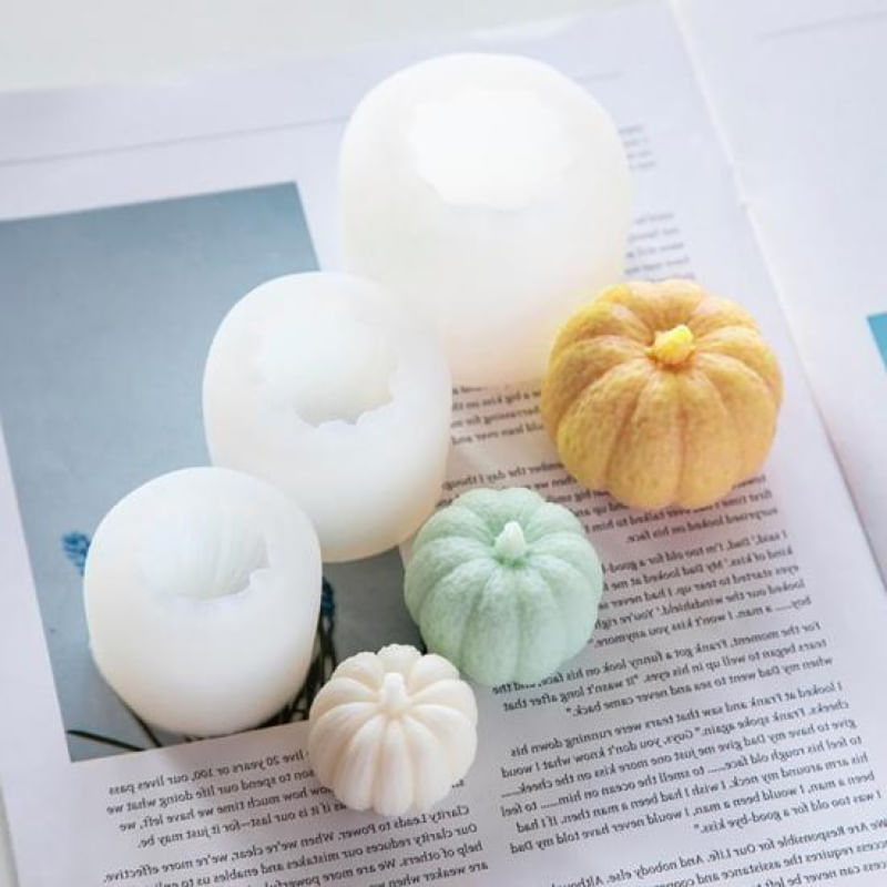 Encontraproduto.com.br - Molde de Velas Artesanal Antiaderente em Forma de Abóbora