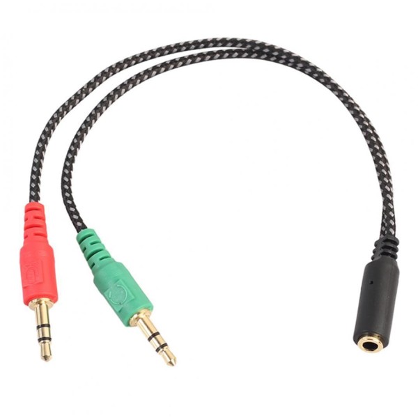 Encontraproduto.com.br - Adaptador de Cabo Divisor de Áudio de 3,5mm com 2 Conectores Masculinos e 1 Fêmea