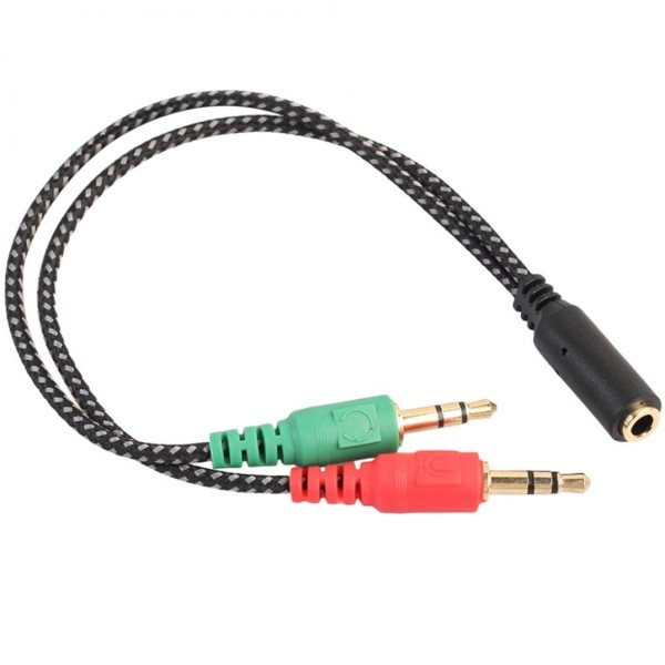 Encontraproduto.com.br - Adaptador de Cabo Divisor de Áudio de 3,5mm com 2 Conectores Masculinos e 1 Fêmea
