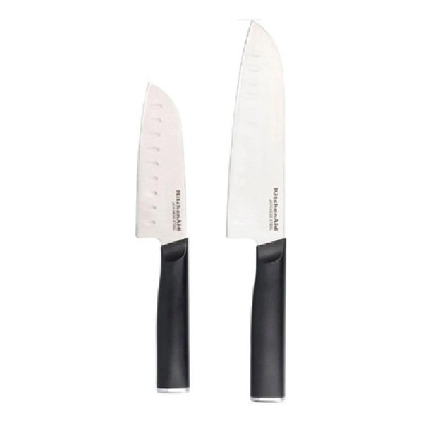 Encontraproduto.com.br - Jogo 2 Facas Santoku Capa Protetora Aço Japonês Kitchenaid