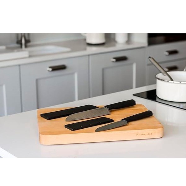 Encontraproduto.com.br - Jogo 2 Facas Santoku Capa Protetora Aço Japonês Kitchenaid