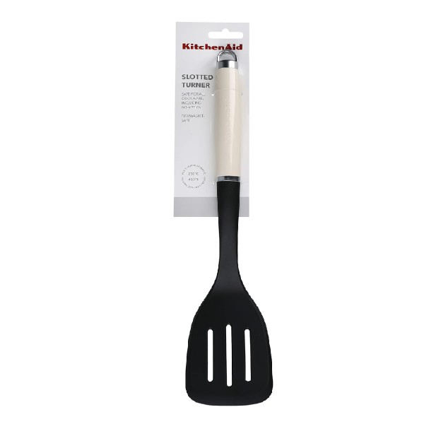 Encontraproduto.com.br - Espátula Perfurada Nylon 35cm com Alça Luxo Creme KitchenAid
