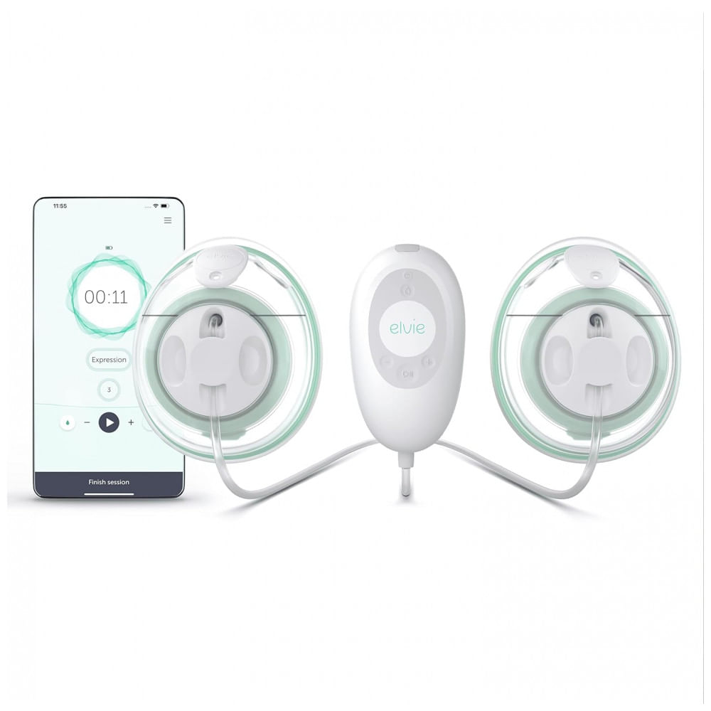 Encontraproduto.com.br - Bomba Tira Leite Dupla Portátil com 2 Modos e 20 Níveis Ultra Silenciosa, ELVIE, Verde