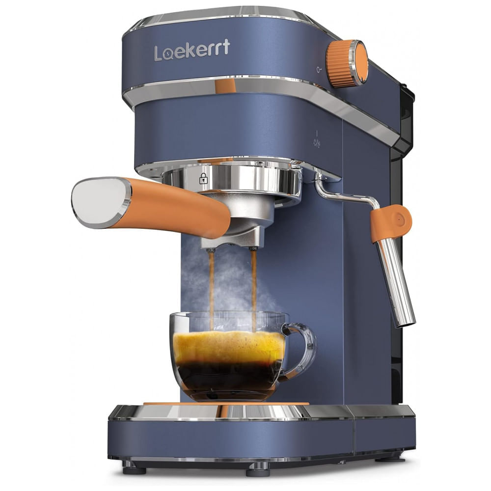 Cafeteira Elétrica Expresso Automática 20Bar, Aço Inoxidável, 110v, LAEKERRT, Azul