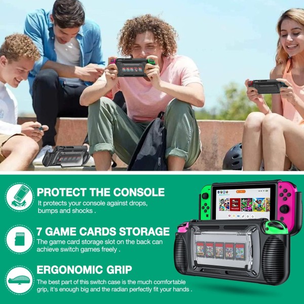 Encontraproduto.com.br - Capa Protetora para Console Nintendo Switch com Slots para 7 Cartões de Jogo