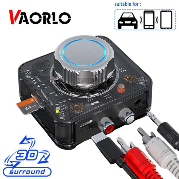Encontraproduto.com.br - Receptor de Áudio Bluetooth 5.0 VAORLO 3D Stereo Adaptador Sem Fio