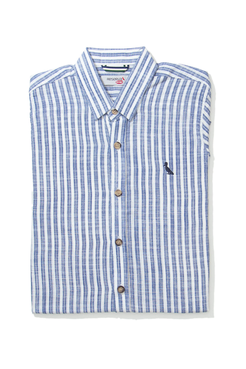 CAMISA MINI PF MC LISTRA VERTICAL OUTONO