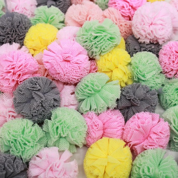 Encontraproduto.com.br - POMPOM DE TULE 30MM COM 100 PEÇAS