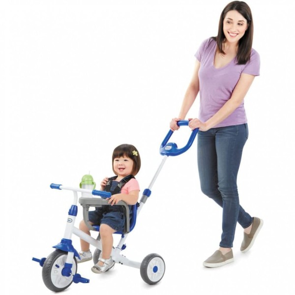 Encontraproduto.com.br - Little Tikes Triciclo Reclinavel Infantil 3 em 1 para Passeio com 3 Estagios Adaptavel ao Crescimento Azul