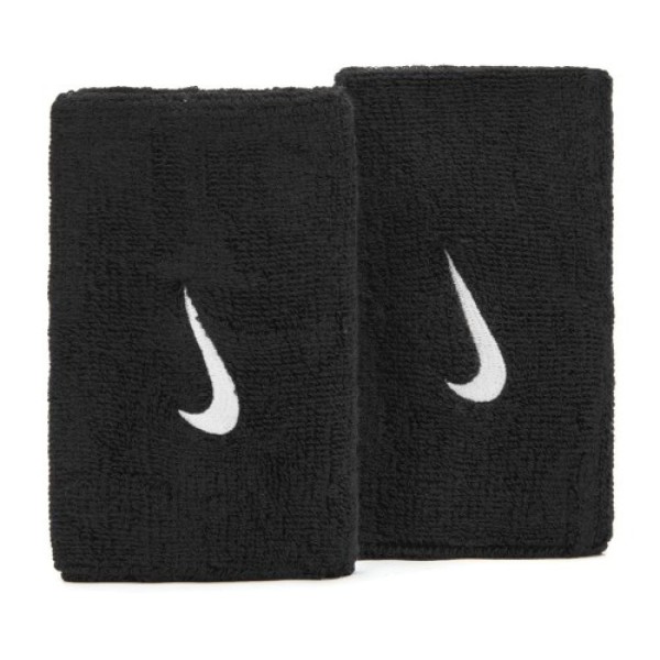 Munhequeira Nike Swoosh Wristbands Doublewide Unissex - Preta