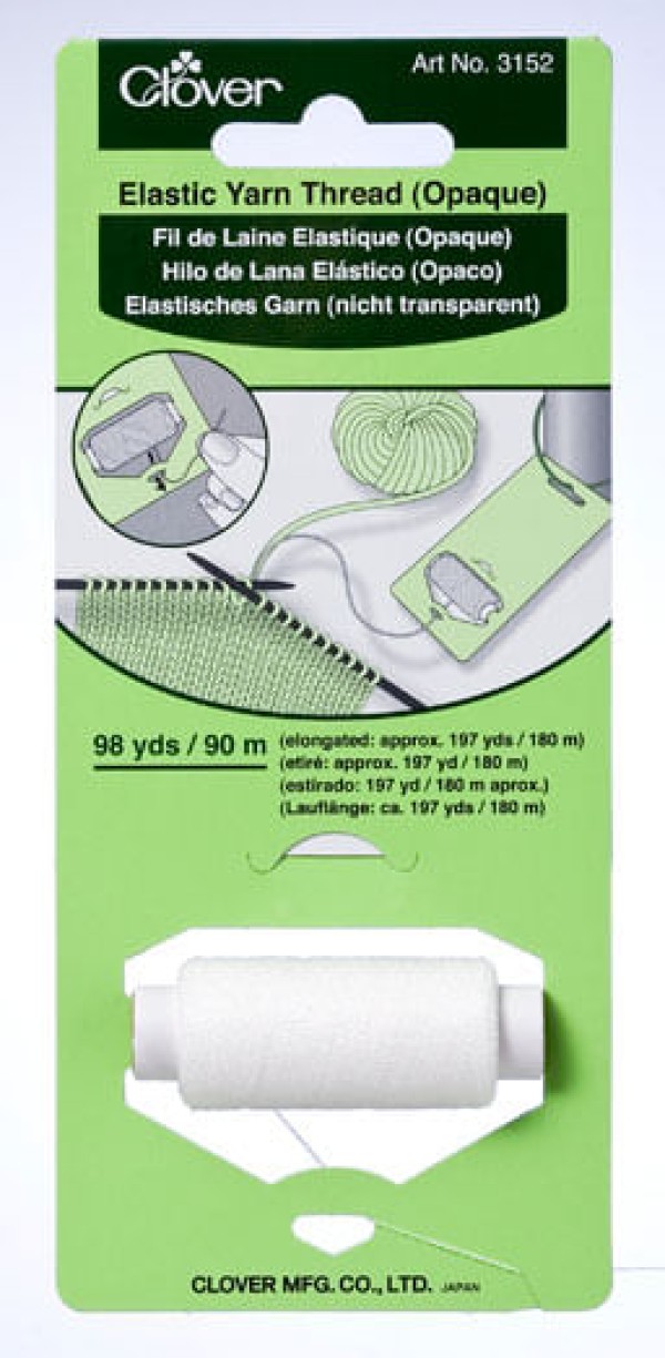 Fio Elástico para Tricô Branco Clover