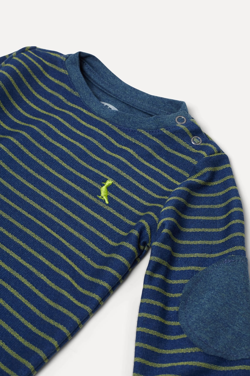 CAMISETA BEBÊ CARDIGAN LISTRINHA
