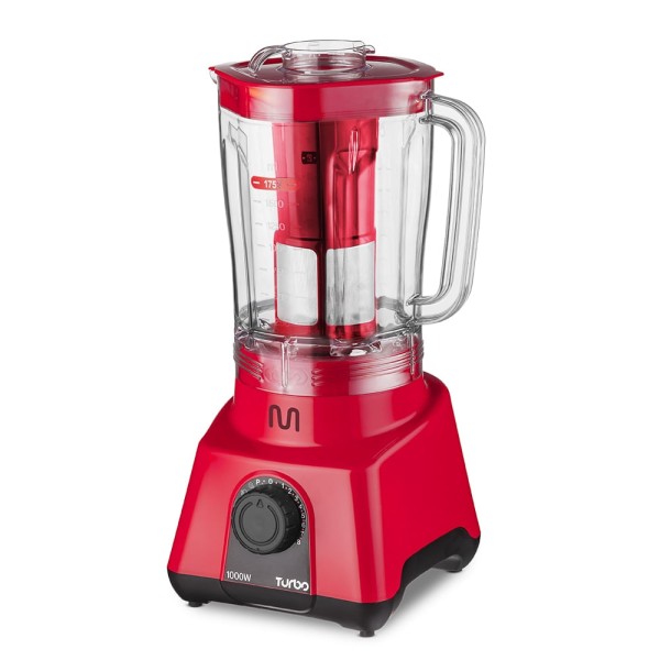 Encontraproduto.com.br - Liquidificador 2,6L Turbo Vermelho 1000w-127v com 8 Velocidades Multi - LQ1003OUT [Reembalado]