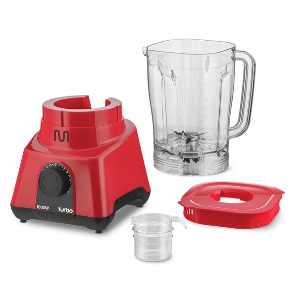 Encontraproduto.com.br - Liquidificador 2,6L Turbo Vermelho 1000w-127v com 8 Velocidades Multi - LQ1003OUT [Reembalado]