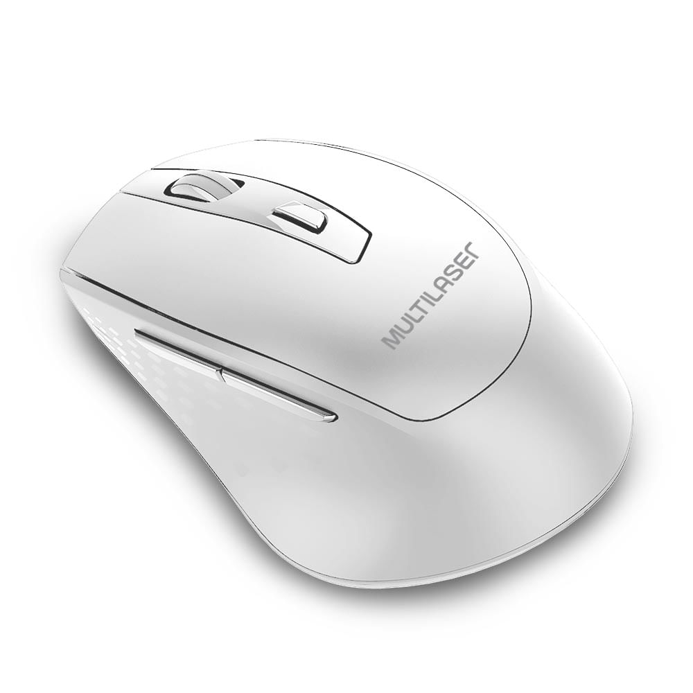 Mouse Sem Fio Pro Conexão Usb 1600dpi Ajustável 6 Botões c/ Pilha Inclusa Design Ergonômico Branco - MO317OUT [Reembalado]