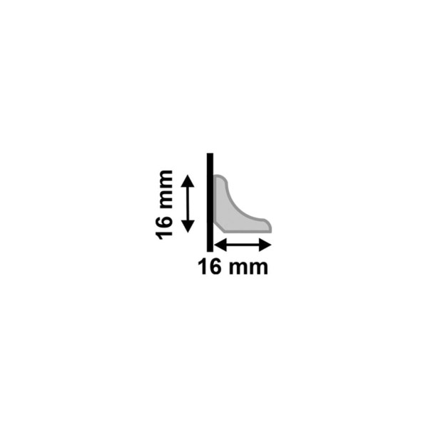 Encontraproduto.com.br - Meia Cana 602 Branca de Poliestireno com 16mm de Altura Santa Luzia