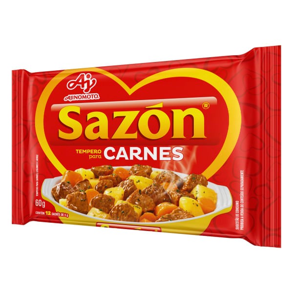 Encontraproduto.com.br - Tempero Sazón Carnes 60g (12x5g)