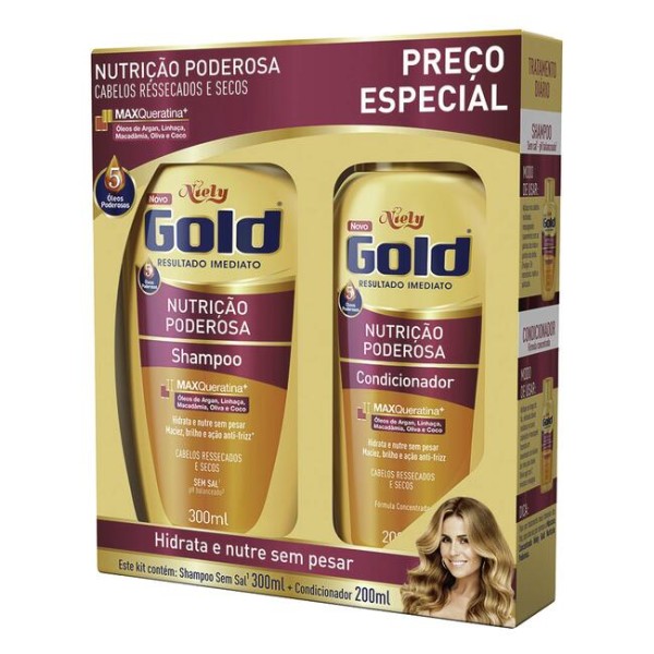 Encontraproduto.com.br - Kit Niely Shampoo 300ml + Condicionador 200ml Nutrição Poderosa Kit