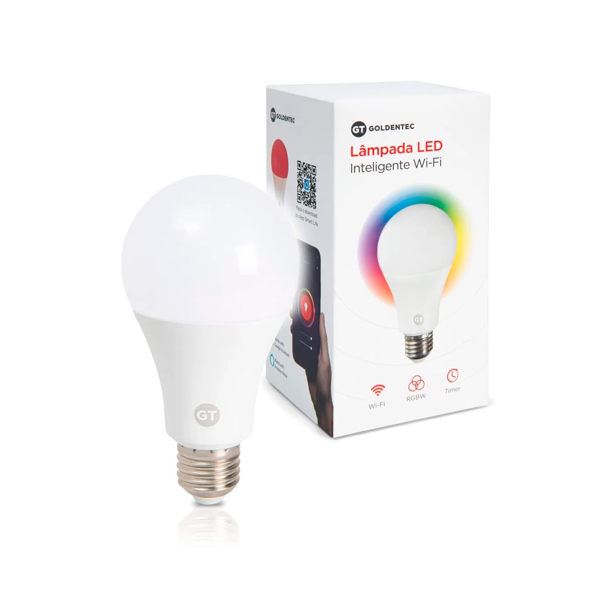 Encontraproduto.com.br - Kit Amazon Echo Dot 3ª Geração Smart Speaker com Alexa Preto + Lâmpada Inteligente Wi-Fi LED RGB Compatível com Alexa e Google Assistente 9W | GT