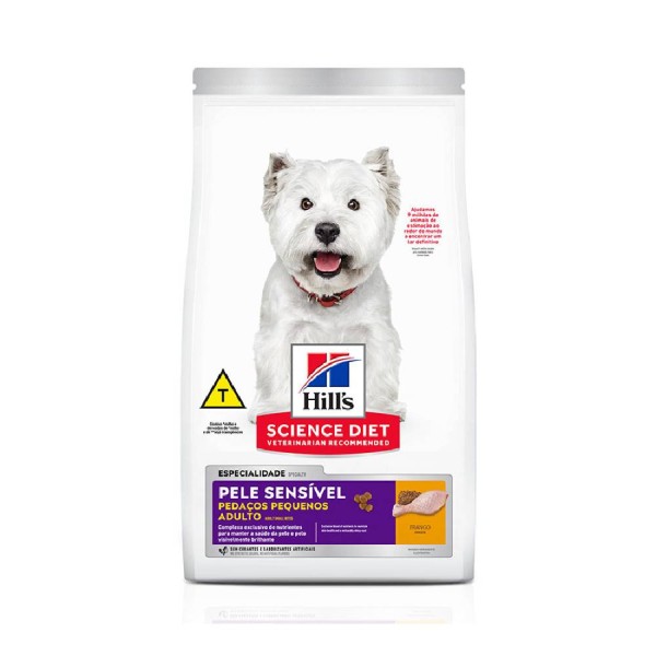 Ração Hill s Science Diet Cães Adultos Pele Sensível Pedaços Pequenos