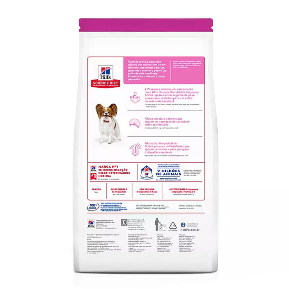 Ração Hill s Science Diet Cães Adultos Light Raças Pequenas e Mini
