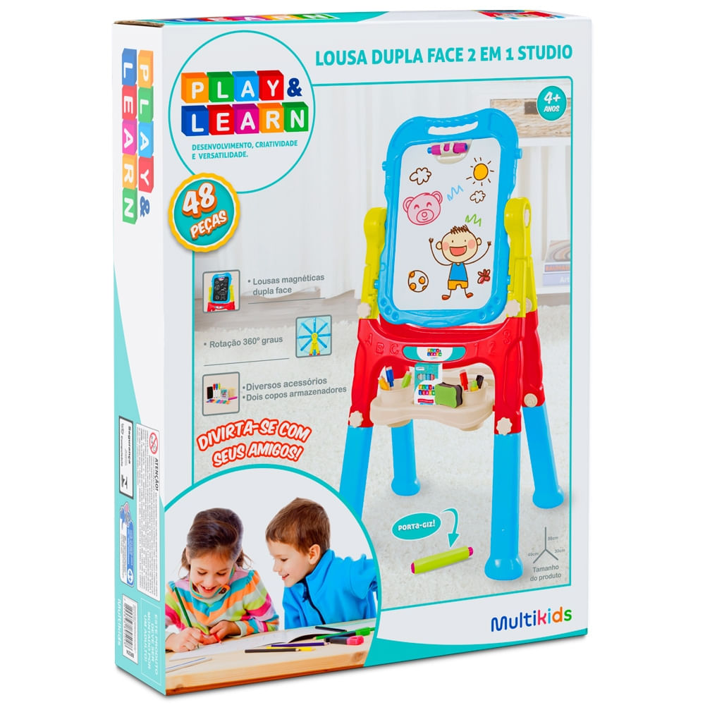 Lousa Mágica 2 em 1 Studio Play & Learn Multikids - BR1214OUT [Reembalado]