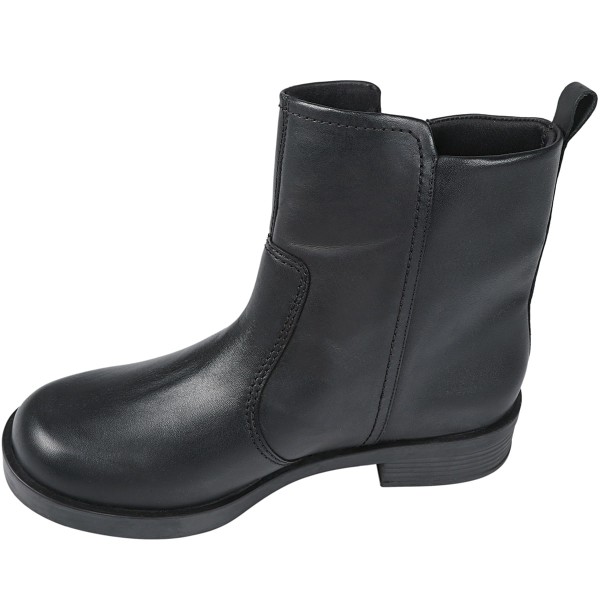 Botas Salto Bloco Couro Preto - Usaflex
