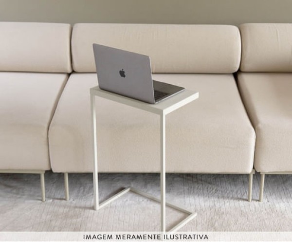 Encontraproduto.com.br - Mesa de Apoio Wire Aço Carbono Porcelana - LINEE - (Avariado)