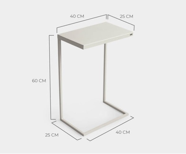 Encontraproduto.com.br - Mesa de Apoio Wire Aço Carbono Porcelana - LINEE - (Avariado)
