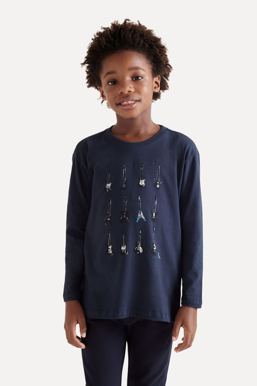 Camiseta Ml Mini Sm Estampa Guitarras