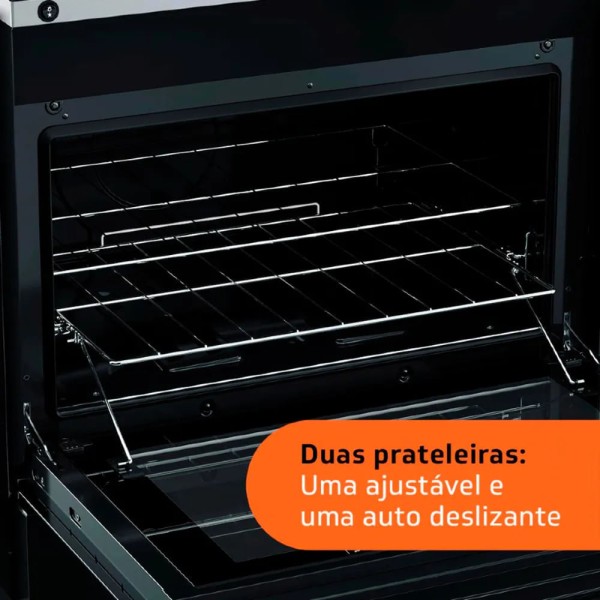 Encontraproduto.com.br - Fogão de Embutir Brastemp 5 Bocas com Mesa De Vidro e Turbo Chama Preto BYS5VCE Bivolt - (Reembalado)