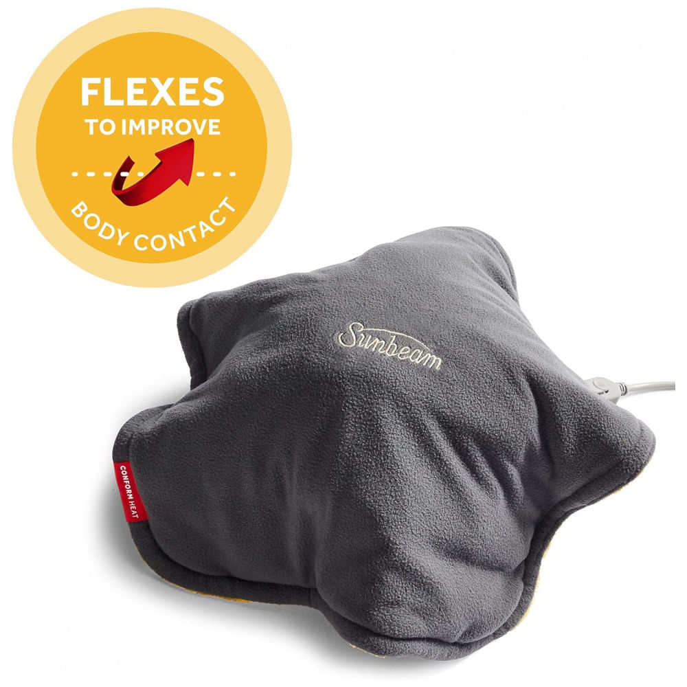 Almofada de Aquecimento Elétrica com 3 Níveis de Calor e Desligamento Automático, 110V, Sunbeam ConformHeat, Cinza