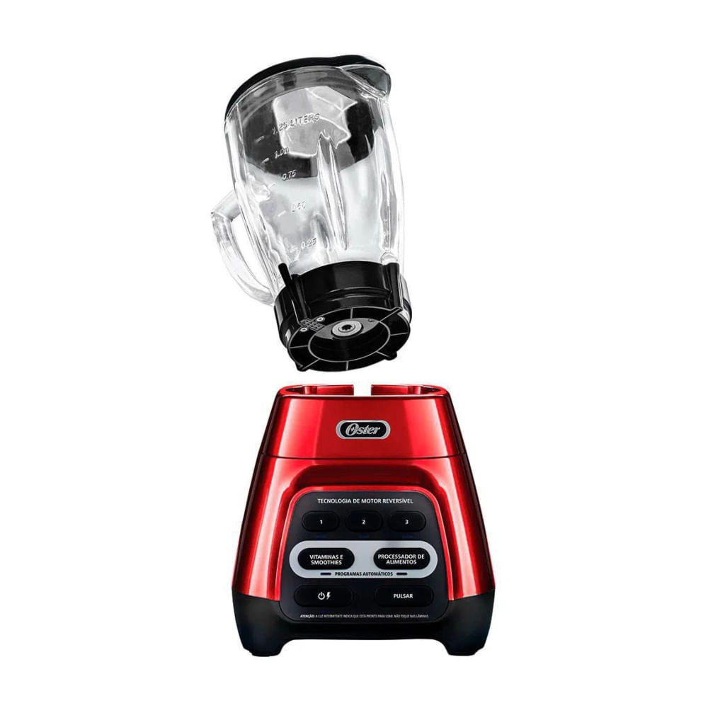 Encontraproduto.com.br - Liquidificador Reversível Oster Vermelho 1,5L com Blend N Go
