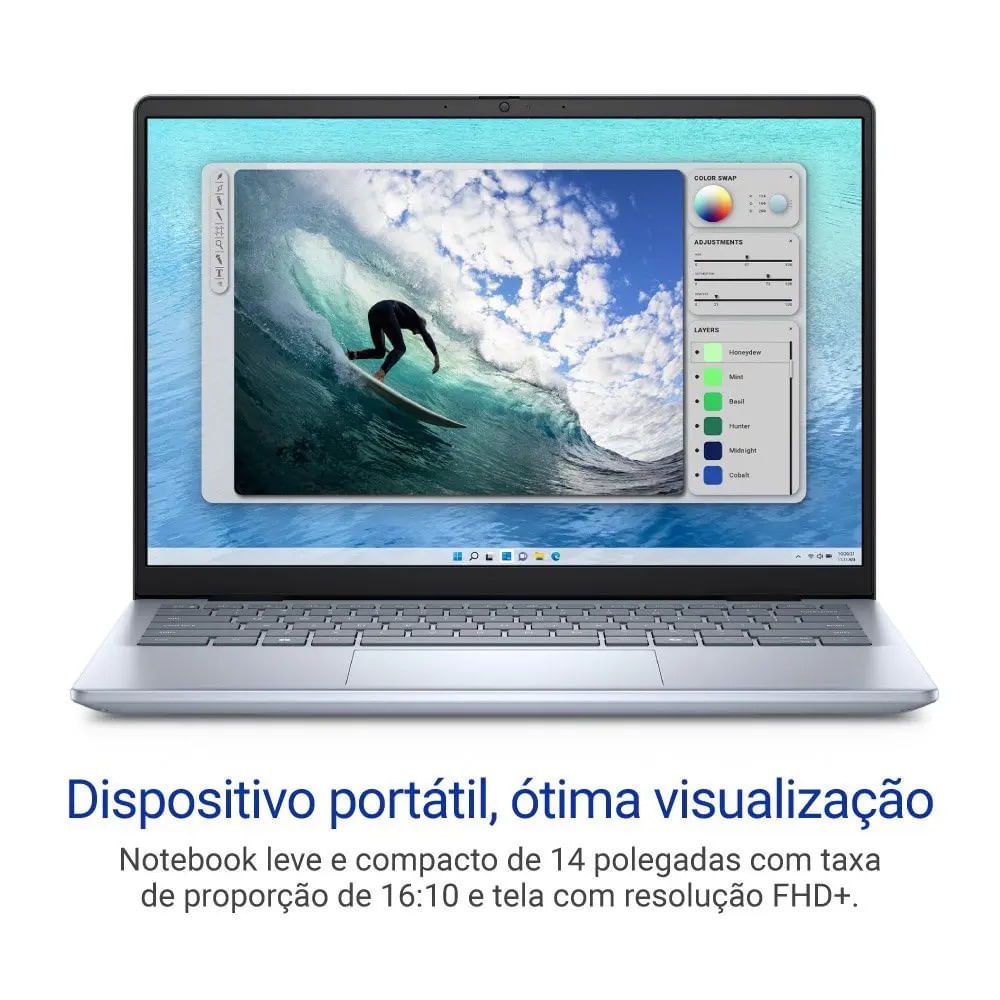 Encontraproduto.com.br - Notebook Dell Inspiron 5440 - Core 5 120u, 16GB RAM, 512 SSD, 14