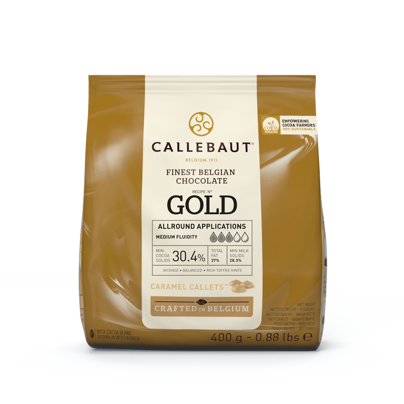 Encontraproduto.com.br - Chocolate Gold Caramelo 30,4% - 400g CALLEBAUT
