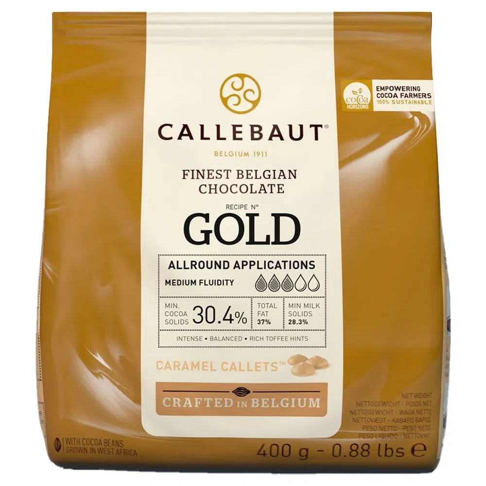 Encontraproduto.com.br - Chocolate Gold Caramelo 30,4% - 400g CALLEBAUT