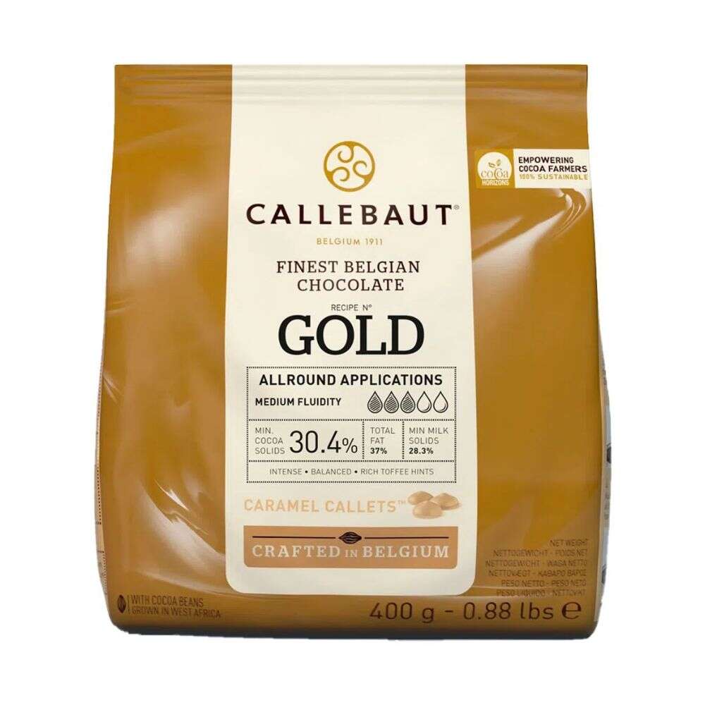 Encontraproduto.com.br - Chocolate Gold Caramelo 30,4% - 400g CALLEBAUT