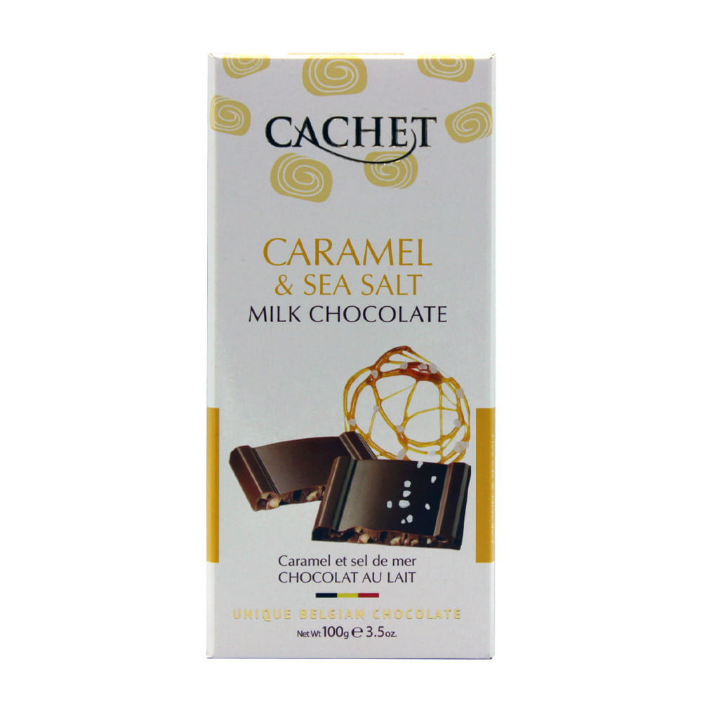 Encontraproduto.com.br - Chocolate Belga em Barra Ao Leite Cachet com Caramelo Embalagem 100g