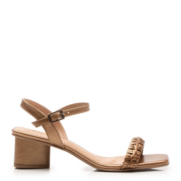 Sandália Bronze Tira Macramê