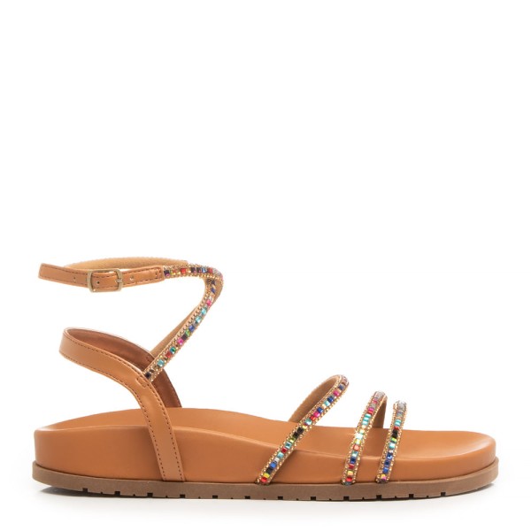Encontraproduto.com.br - Papete Caramelo Tiras Strass Multicolorido