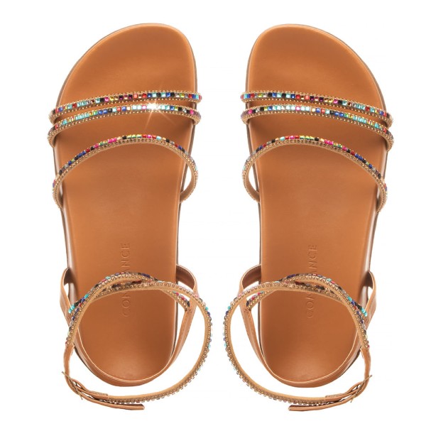 Encontraproduto.com.br - Papete Caramelo Tiras Strass Multicolorido