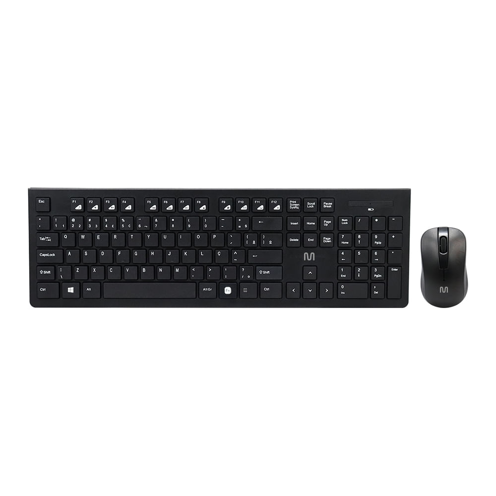 Encontraproduto.com.br - Kit Teclado e Mouse Sem Fio Conforto Multimídia Conexão Usb 1200dpi Teclas Chocolate Preto Multi - TC212OUT [Reembalado]