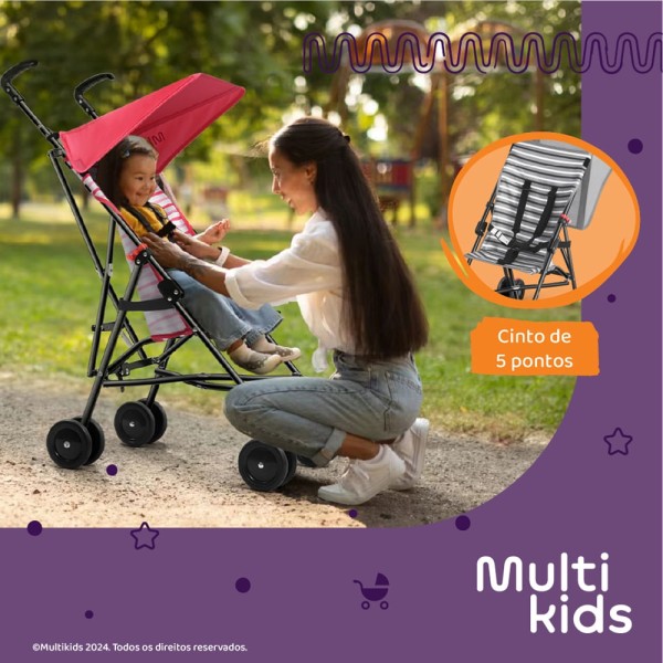 Encontraproduto.com.br - Carrinho Guarda-Chuva 6M-15 Kgs Multikids Navy Preto com Cinza - BB494OUT [Reembalado]
