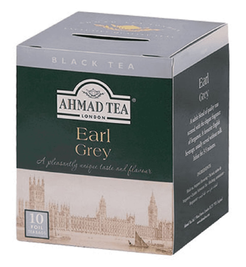 Encontraproduto.com.br - Chá Preto Earl Grey Ahmad Tea London Caixa 20g 10 Unidades