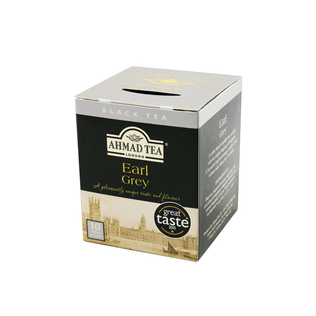 Encontraproduto.com.br - Chá Preto Earl Grey Ahmad Tea London Caixa 20g 10 Unidades