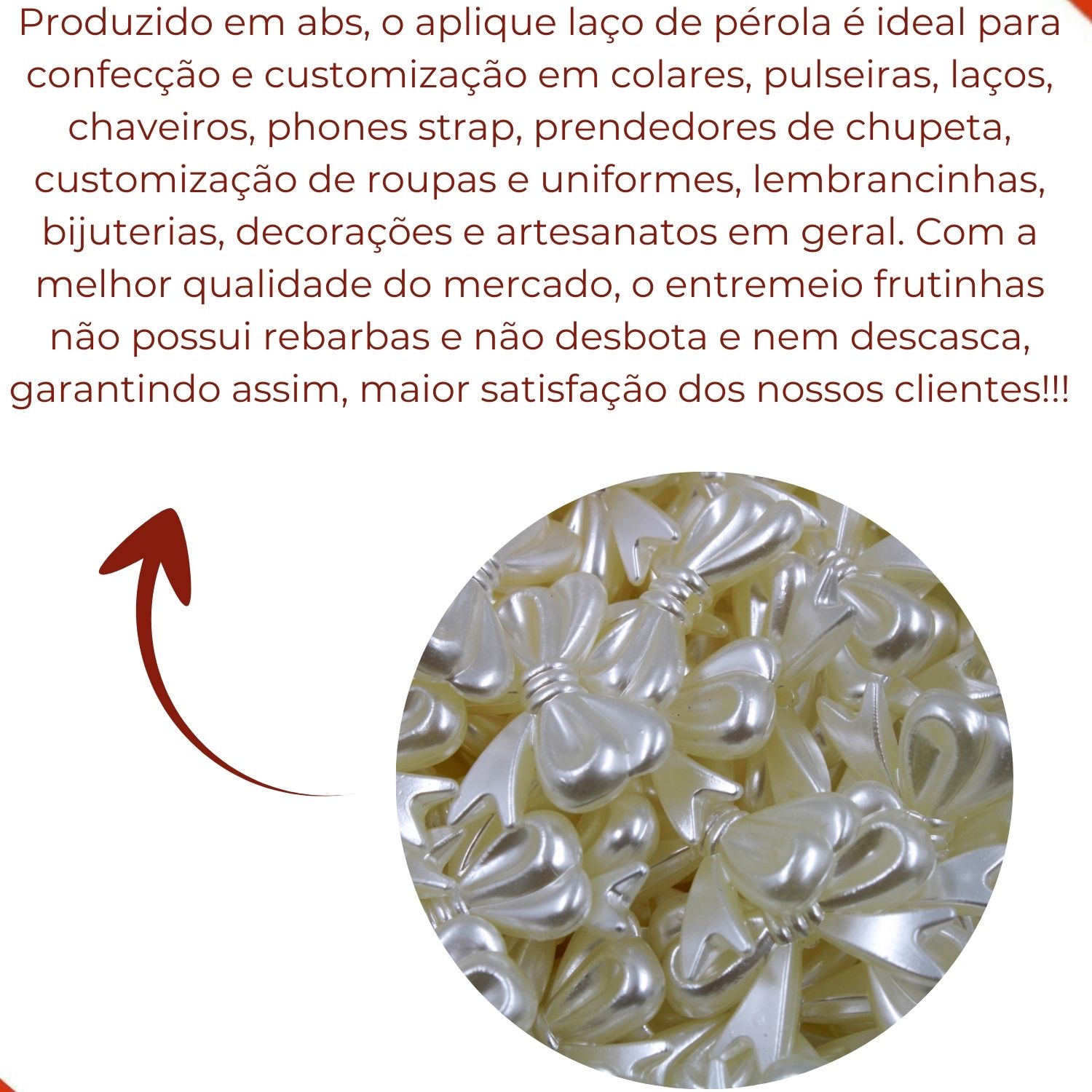 Encontraproduto.com.br - LAÇO DE PEROLA 23X29MM EM ABS COM 250GR