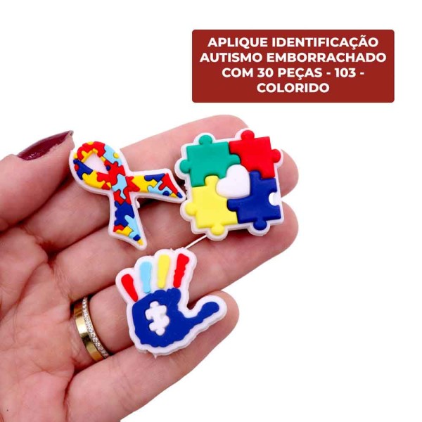 Encontraproduto.com.br - Entremeio Identificação Autismo Emborrachado Com 30 Peças